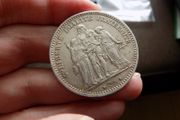 France 1873 A. Silver 5 francs."Hercules"Type.90%silver.