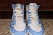 Nike Air Jordan 1 Mid University Blue Grey Shoes