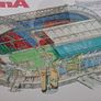 Vintage Football Memorabilia technical drawing framed print by Rudolf Das Image 2