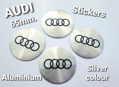 Set/4x 65mm Audi STICKERS ONLY Wheel Centre Cap Sticker A3 A4 A5 A6 Q5 S Line Q7