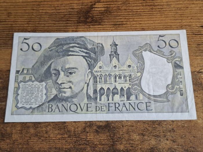 France, 50 Francs 1992 banknote, Q73 Series, great condition - free standard postage
