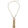 Gold Tassel Statement Long Necklace Image 6