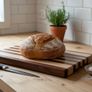Large Edge-Grain Handmade Chopping Board - Walnut and Maple Image 2