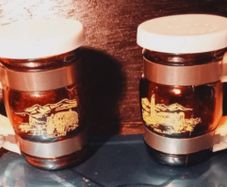 Vintage Amber Glass Irish Salt And Pepper Shakers