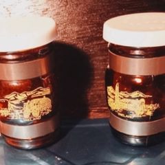Vintage Amber Glass Irish Salt And Pepper Shakers