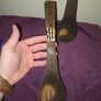 Olive wood and bone inlay salad spoon and fork Image 2
