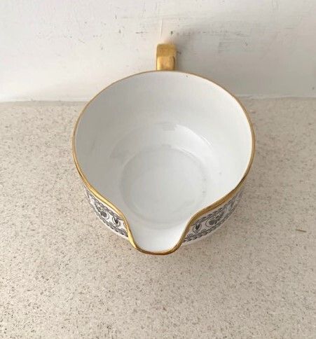 Vintage Crown Staffordshire Black Victoria Creamer