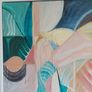 85cm Large Original Abstract Painting Framed Original Painting Retro Eclectic Boho Eclectic Vintage Art Nouveau Miama Beach Style Image 9