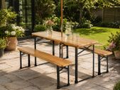 Foldable 3-Piece Beer Garden & Picnic Table Set