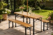 Foldable 3-Piece Beer Garden &amp; Picnic Table Set