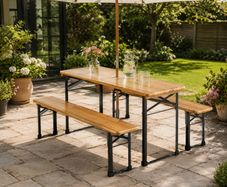 Foldable 3-Piece Beer Garden & Picnic Table Set