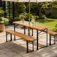 Foldable 3-Piece Beer Garden & Picnic Table Set