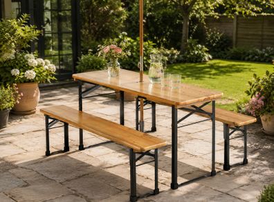 Foldable 3-Piece Beer Garden & Picnic Table Set