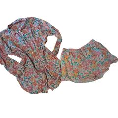Tropical Floral Beach/Swim Cover-Up and Shorts Set