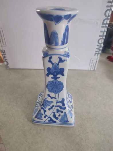 Vintage Blue and White Delft Candlestick