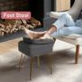 Vanity Chair with Storage, Faux Fur Dressing Table Chair Vanity Stool for Makeup, Foldable Backrest Ottoman for Bedroom, Dressing Room, Living Room, Gray 12.9 Image 6