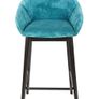 Azure Haven Armrest Stool  Luxurious Blue Bucket Bar Seating Image 4