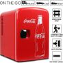Coca Cola Mini Fridge 4 L/6 Can Portable Fridge/Mini Cooler Refrigerator for Food Beverages Drinks Skincare Snacks Home Bedroom Office Dorm Travel Car Boat, AC & DC Plugs Included (FREE POSTAGE) Image 5