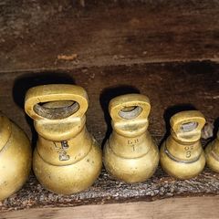 Antique/vintage brass weights set