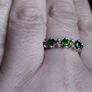 A 925 sterling silver ring with green and pink stones. Image 8