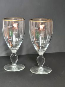 Vintage Irish Coffee Glasses Set of 2 Gold Rim Retro Whiskey Coffee Glassware