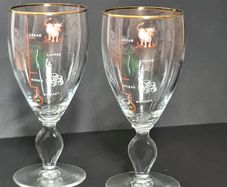 Vintage Irish Coffee Glasses Set of 2 Gold Rim Retro Whiskey Coffee Glassware