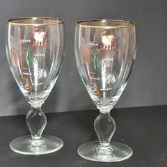 Vintage Irish Coffee Glasses Set of 2 Gold Rim Retro Whiskey Coffee Glassware
