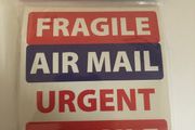 Fragile / urgent postal stickers