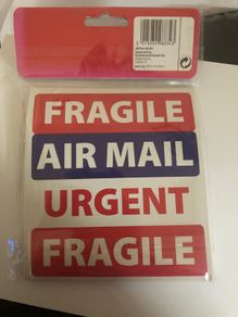 Fragile / urgent postal stickers