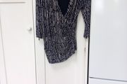 Hobbs Navy &amp; Off White Cross Over Top