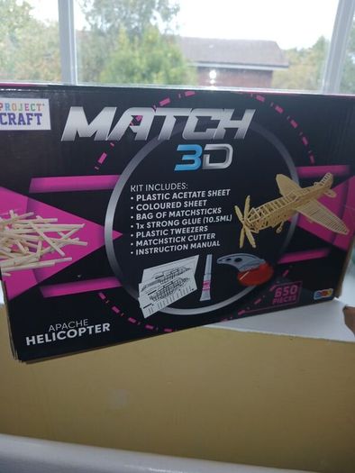 Matchstick Model Kit Build Apache Helicopter