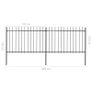 Garden Fence with Spear Top Steel 3.4x1.2 m Black Image 5