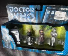 Doctor Who Figures Corgi Tardis Davros and Cyberman-Rare item