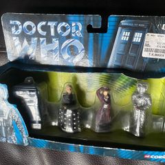 Doctor Who Figures Corgi Tardis Davros and Cyberman-Rare item