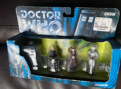 Doctor Who Figures Corgi Tardis Davros and Cyberman-Rare item