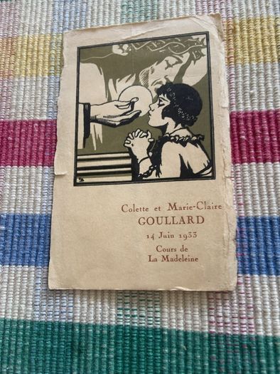Vintage French communion cards x 3 1916-40