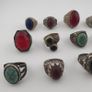 Antique Ring Collection Lot of 15 Mixed Brass & Stone,Glass Antique Style Rings Image 9