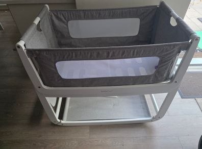 SnuzPod 3 Bedside Crib - White and Grey
