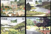 1989 Ireland Parks &amp; Gardens Commemorative Stamps Maximum Cards First Day of Issue Cancel with matching stamp