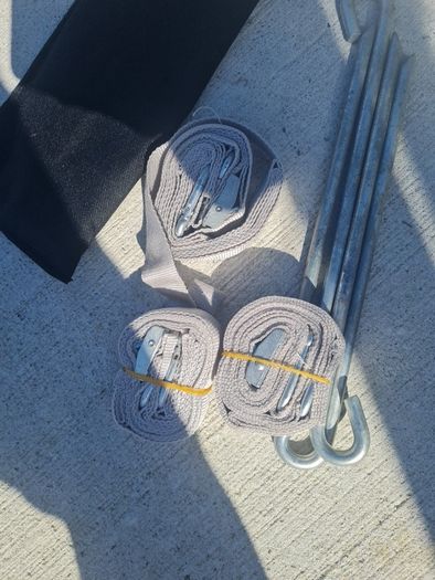 Rachet Tie down straps and pegs Tent