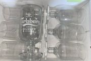 carlsberg beer half pint glasses brand new