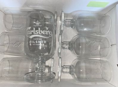 carlsberg beer half pint glasses brand new