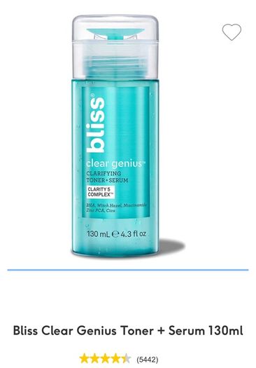 Bliss Clear Genius Toner + Serum brand new