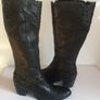 Fugitive By Francesco Rossi Black Cowgirl Leather Boots UK5 EU38 Mid Calf CAN POST Image 5