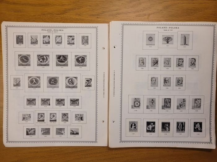 Poland 1946 -1983  Minkus Stamp album pages partially filled
