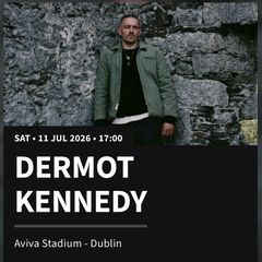 Dermot Kennedy Tickets (seated) Block124 Row K seats 21 & 22