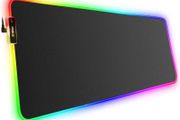RGB Gaming Mouse Mat Pad, Large Thick  XXXL Extended Led Mousepad with NonSlip Rubber Base, Soft Computer Keyboard Mice Mat for Macbook, PC, Laptop, Desk Black