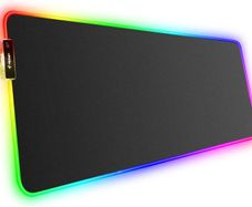 RGB Gaming Mouse Mat Pad, Large Thick  XXXL Extended Led Mousepad with NonSlip Rubber Base, Soft Computer Keyboard Mice Mat for Macbook, PC, Laptop, Desk Black