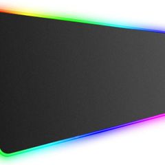 RGB Gaming Mouse Mat Pad, Large Thick  XXXL Extended Led Mousepad with NonSlip Rubber Base, Soft Computer Keyboard Mice Mat for Macbook, PC, Laptop, Desk Black