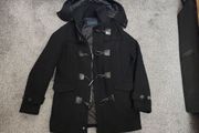 zara men black winter coat jacket small long